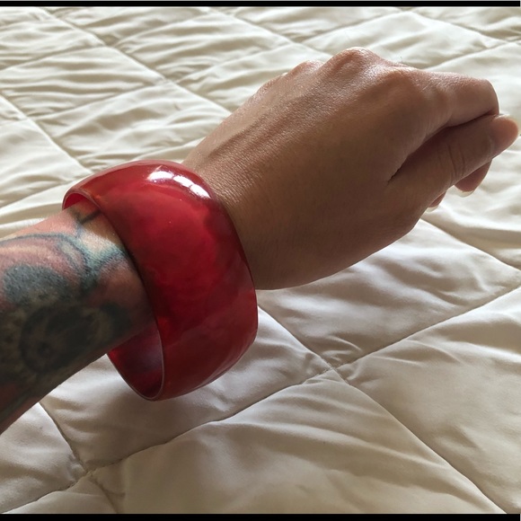 red bone horn chunky bangle bracelet boho - Picture 5 of 6